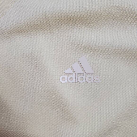 Adidas Activewear Pale Yellow V-Neck Performance Running Shirt Split Hemline M - Picture 5 of 7